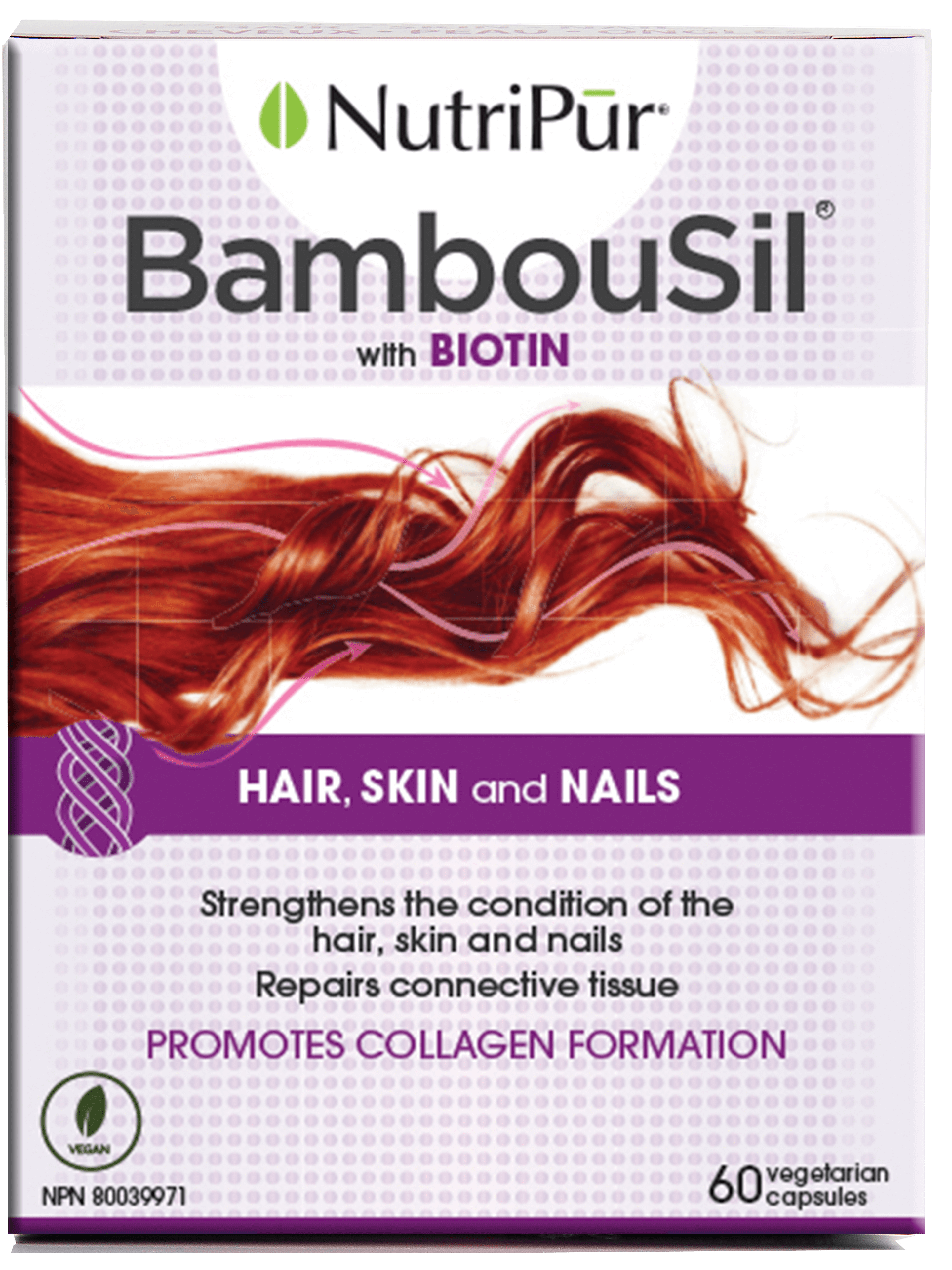 Nutripur - Bambousil - Hair, Skin, Nails, Beauty, Connective Tissue, Biotin - Ebambu.ca natural health product store - free shipping <59$ 