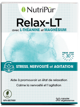 Relax - Lt - Nutripur - avec  L -théanine et magnésium - stress- nervosité et agitation - calm l'agitation