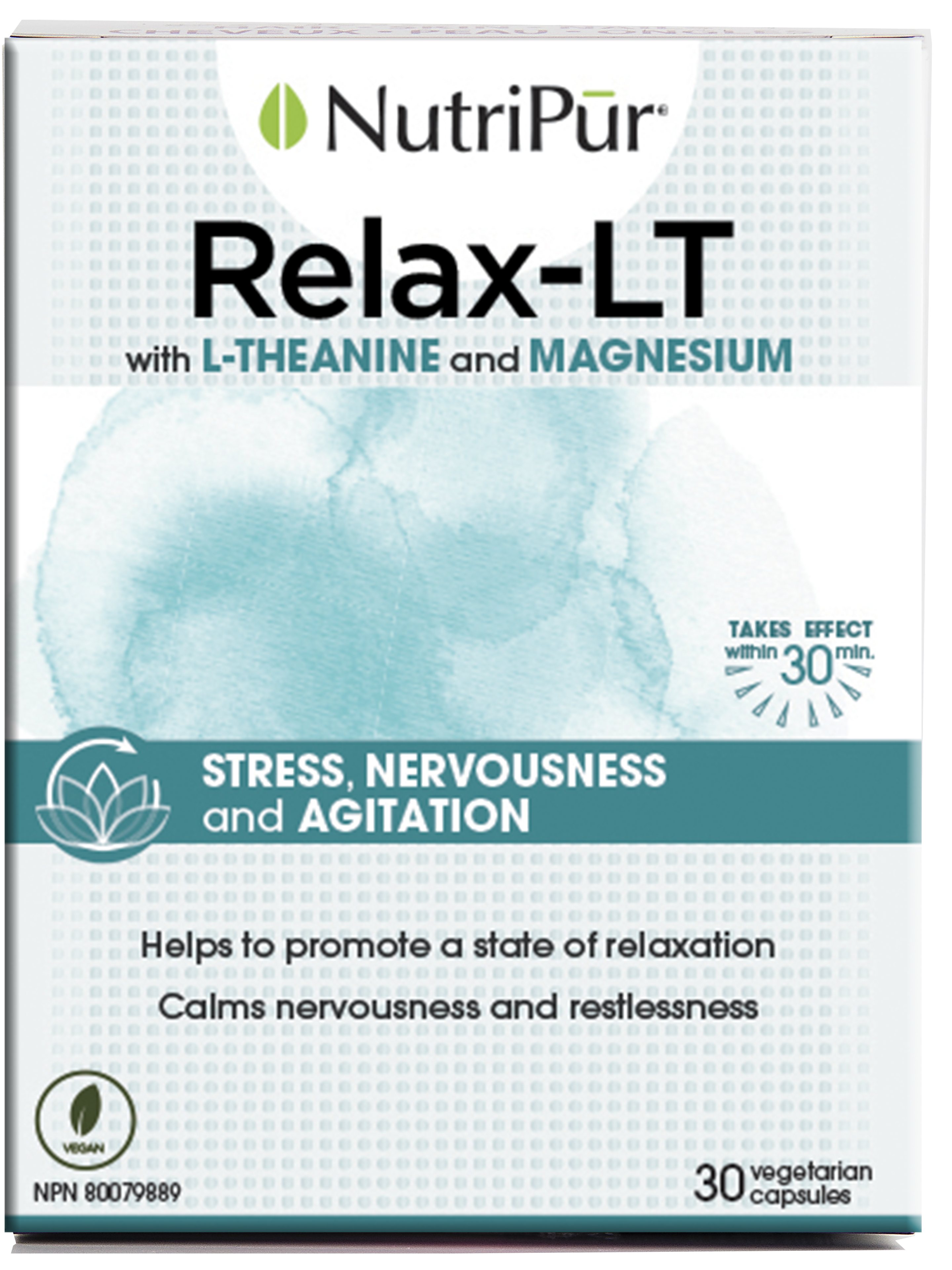 Relax-LT - Nutripur - with L-theanine and Magnesium - stress, nervousness and agitation - helps promote relaxation  and calms nervousness