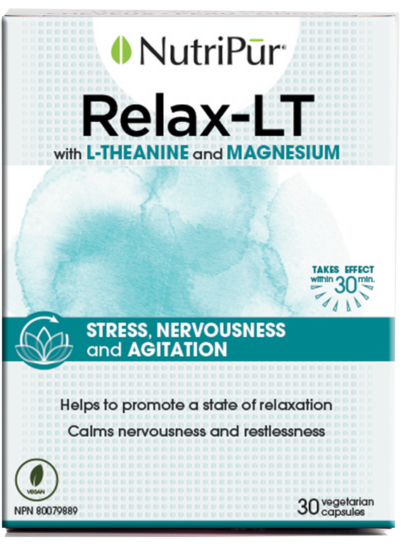 Relax-LT - Nutripur - with L-theanine and Magnesium - stress, nervousness and agitation - helps promote relaxation  and calms nervousness