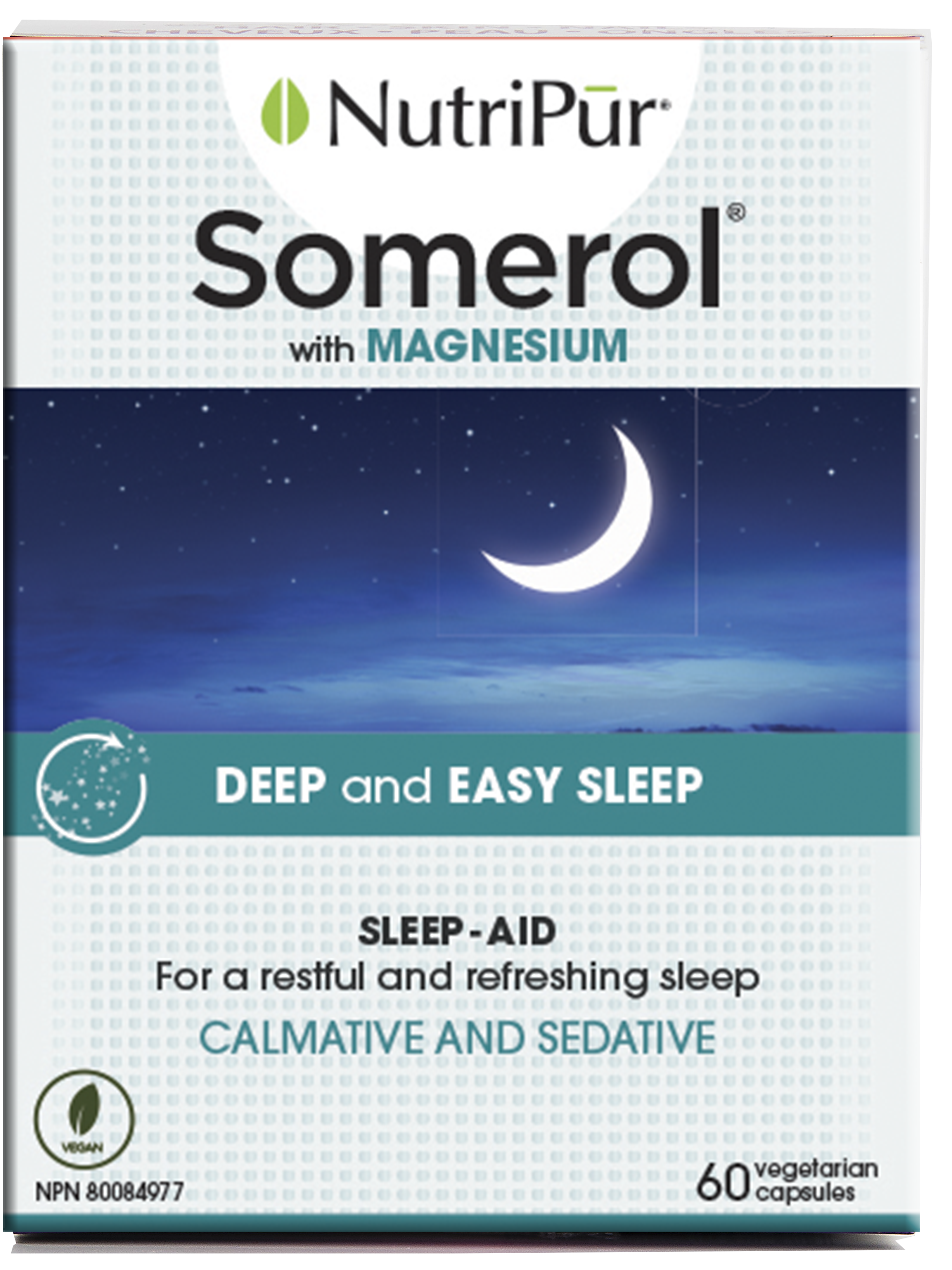 Nutripur Somerol - Anguish causing insomnia, Difficulty to fall asleep, Frequent waking, Insomnia, Irritability, Nervousness, Nocturnal agitation, Light sleep. - Ebambu.ca natural health product store - free shipping <59$ 