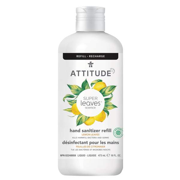 Attitude - Hand Sanitizer - 6 scents - Lemon Leaves Refill 473 ml - Ebambu.ca free delivery >59$