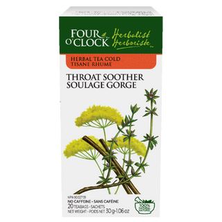 Four O´Clock - Throat Soother herbal tea - 20 bags by Four O´Clock - Ebambu.ca natural health product store - free shipping <59$ 