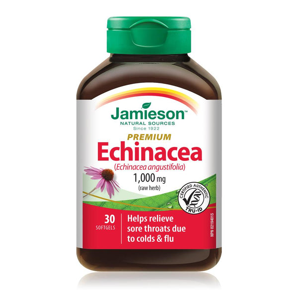 Jamieson - Echinacea - 2 strengths 1000 mg 30 softgels - Ebambu.ca free delivery >59$