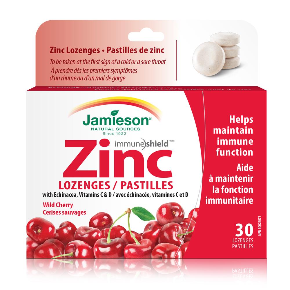 Jamieson - Zinc Lozenges + Echinacea - Wild Cherry 30 lozenges - Ebambu.ca free delivery >59$