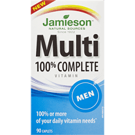 Jamieson Multivitamin 100% Complete for Men 90 caplets by Jamieson - Ebambu.ca natural health product store - free shipping <59$ 