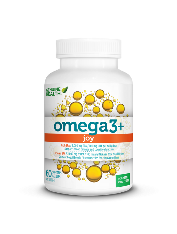 Genuine Health omega3+ JOY livraison gratuit 59+ Ebambu.ca