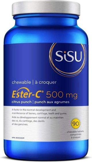 Sisu - Ester-C 500 mg - 90 Chewable Tablets citrus punch - Ebambu.ca free delivery >59$