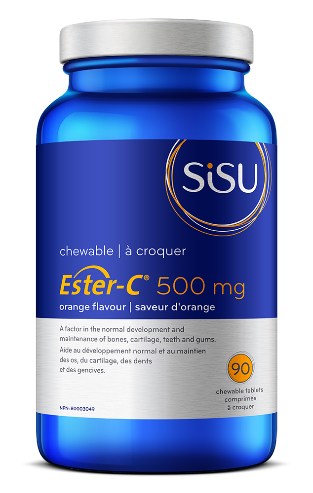 Sisu - Ester-C 500 mg - 90 Chewable Tablets orange - Ebambu.ca free delivery >59$