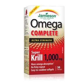 Jamieson Omega Complete Super Krill 1000 mg 30 softgels by Jamieson - Ebambu.ca natural health product store - free shipping <59$ 