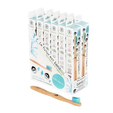 The Future is Bamboo - Kid Bamboo Toothbrush - Superhero - Ebambu.ca free delivery >59$