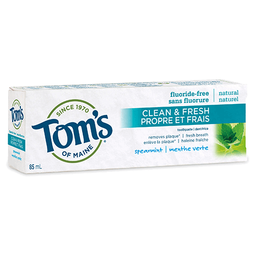 Tom's of Maine - Adult Toothpaste - Clean & Fresh - 2 flavors - Spearmint - Ebambu.ca free delivery >59$